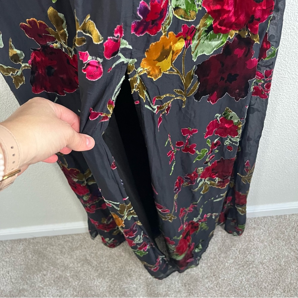NWT Lulus Graceful Arrival Black Floral Burnout Backless Maxi Dress XL - Picture 7 of 12